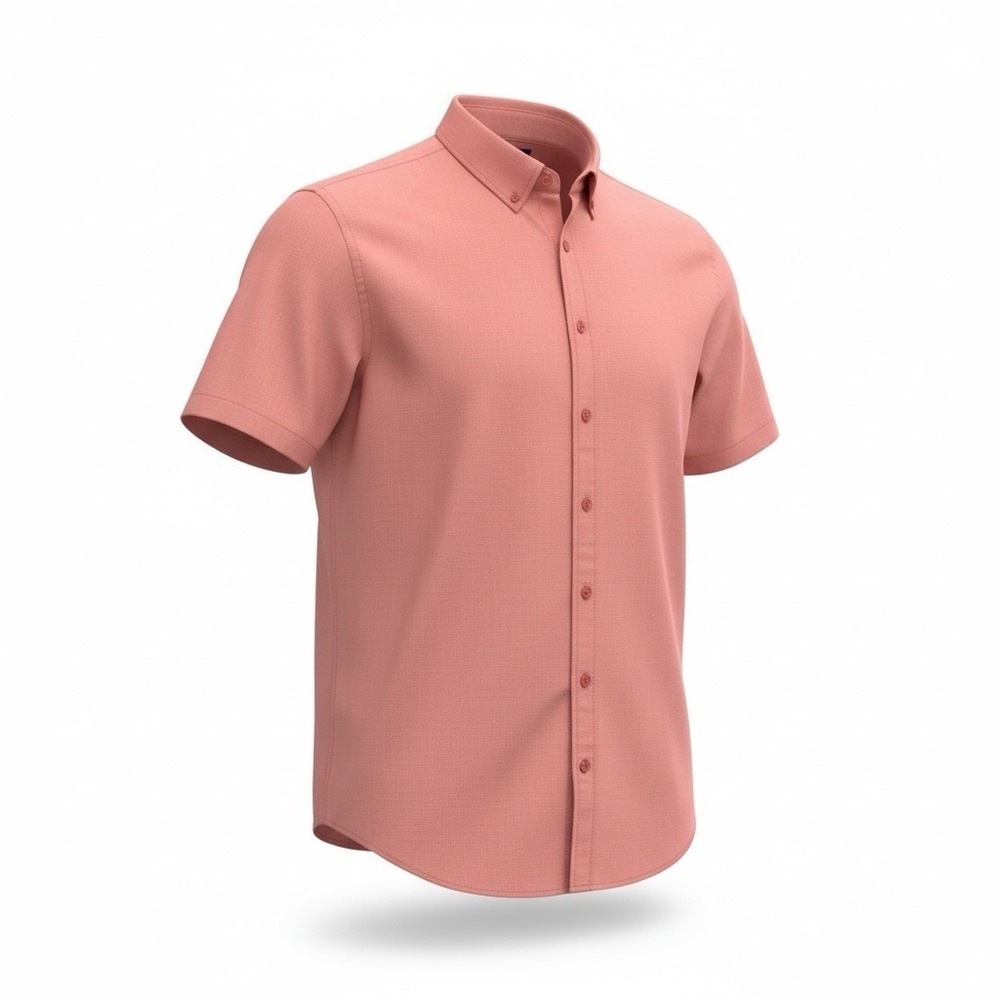 BILLABONG Short Sleeve Button Up Shirt Mens Large Coral‎ Pink Cotton Rayon